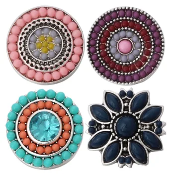 

5pcs/lot New Snap Button Jewelry Snap Jewelry Beads Vitnage Style 18mm Snap Buttons Fit Snap Necklace Women DIY Jewelry