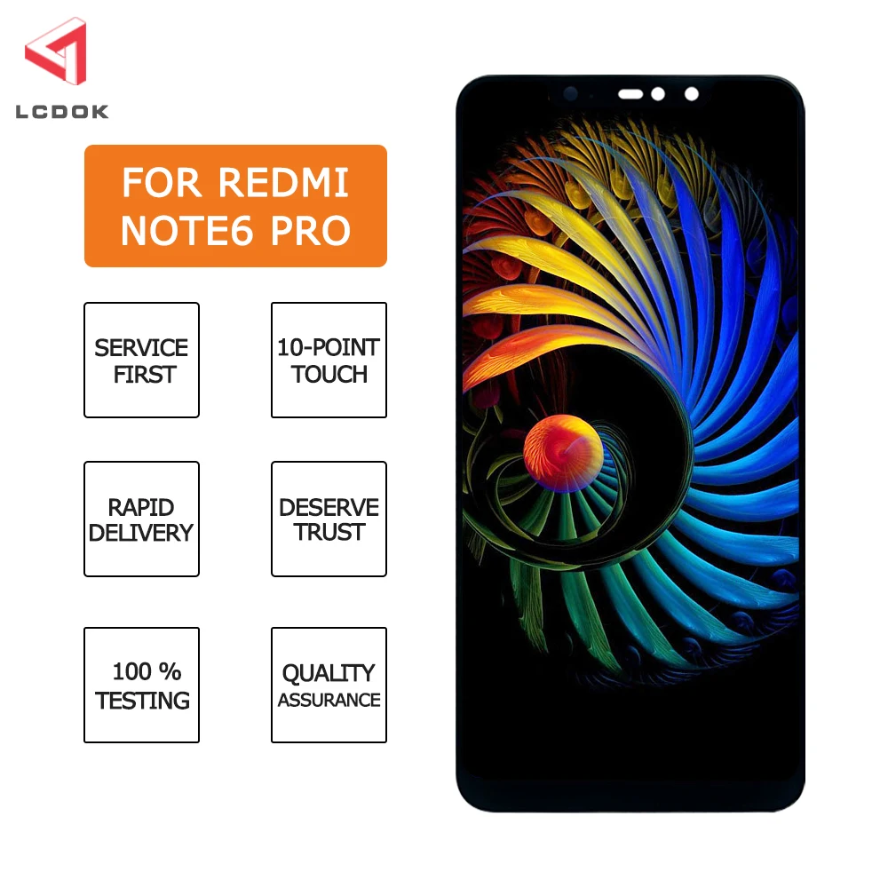100% протестированный дисплей для Xiaomi Redmi Note 6 Pro lcd кодирующий преобразователь