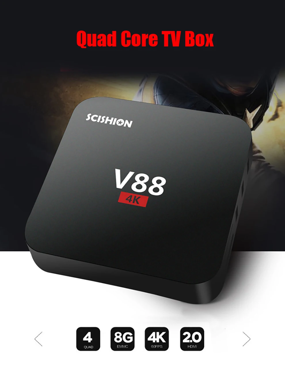 Дешево! V88 Android iptv-приставка 7 1 OS Гб ram 8 RK3229 четырехъядерный 1080P WiFi HDMI Smart TV BOX