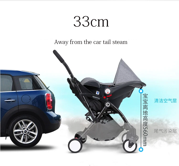 3 In 1 Baby Stroller Light Baby Sleeping Basket Safety Carrying Basket Portable Car Seat Pocket Umbrella Car Baby Carriage