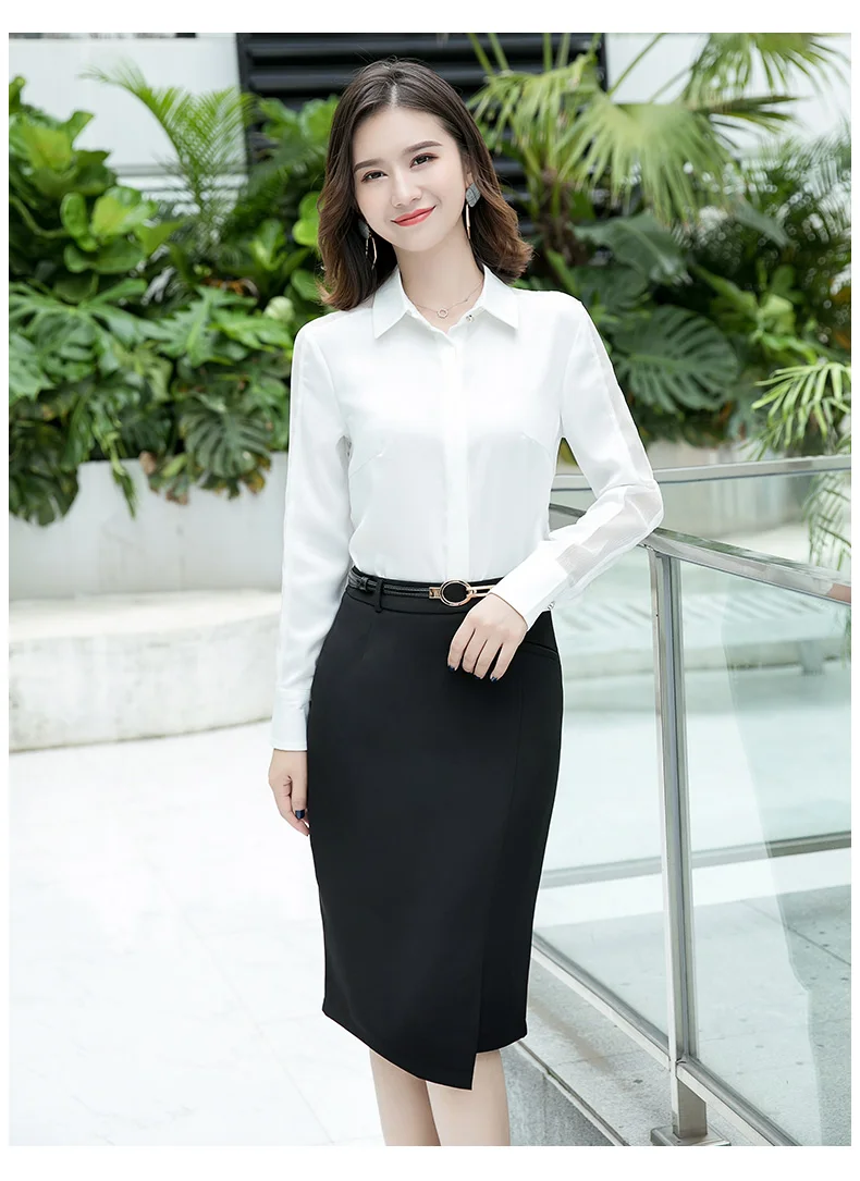 Fashion women shirt Spring autumn New temperament long sleeve formal slim satin blouses office ladies plus size work tops