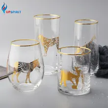 Upspirit 1 шт. Золотой животный стеклянный стакан пивная вода питьевые чашки Кофе Молоко чай Кружка Стакан креативный подарок бар аксессуары посуда для напитков