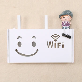 

Wireless Wifi Router Storage Boxes Wood-Plastic Shelf Wall Hanging Plug Board Bracket Cable Storage Organizer Home Decor