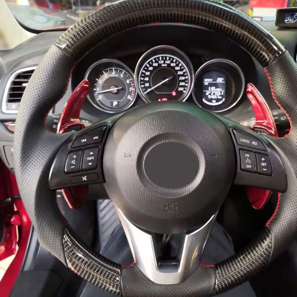 Для Mazda CX5 CX3 6 3 рулевого колеса автомобиля сдвиг весло переключения накладка Настоящее углеродное волокно DSG