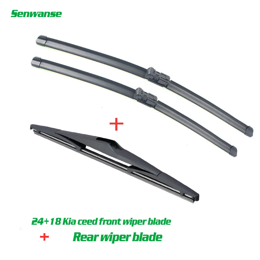 Senwanse Front and rear Wiper Blades For Kia Ceed 2006-2009 car Windshield Windscreen wiper 24&quot+18&quot+12&quot | Автомобили и