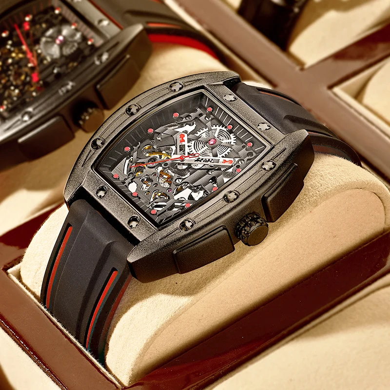 New AILANG Men's Automatic Mechanical Watch Fashion Business Skeleton Waterproof Top Luxury Watch