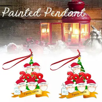 

2020 Happy New Year Christmas Ornaments DIY Snowman Mask Personalized Pendant Tree Pendant Doll Hang Decorations Hot Sale