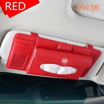 

For Alfa Romeo Car Kit Tissue Box Universal Car Sun Visor Hanging Type Tissue Box Car Napkin Holder Tissue Case Auto Accessories