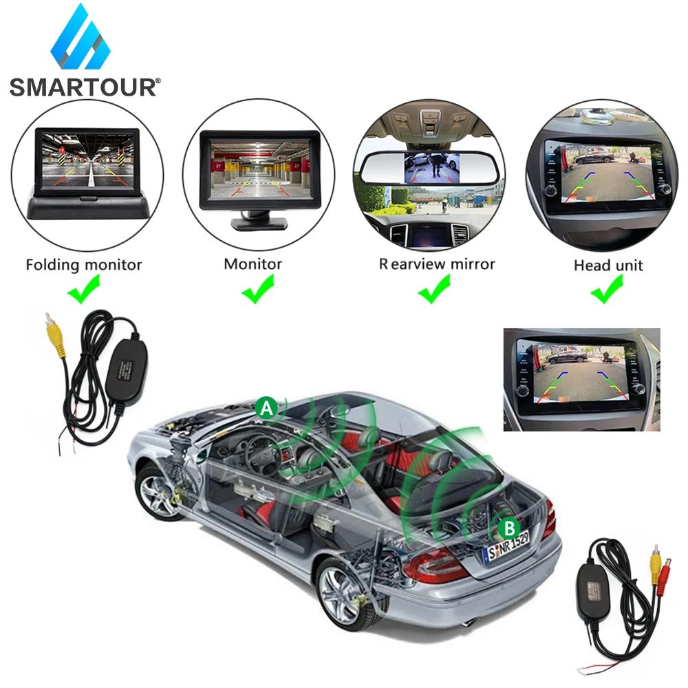 Беспроводная камера для парковки Smartour 2 4G Автомобильная заднего вида с ИК