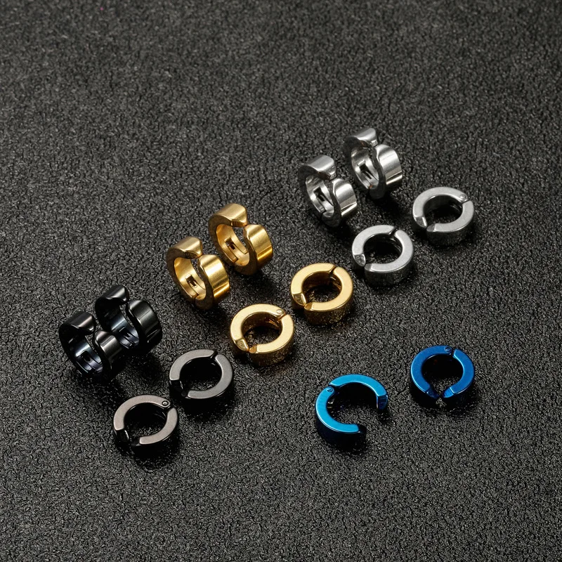 

1 Pcs Women Men Punk Ear Clip Non Piercing Fake Earrings Fashion Jewelry Unisex Stainless Steel Clip-on Earcuff