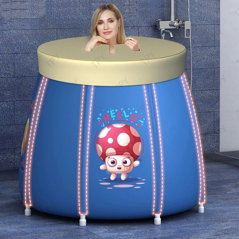 Portable Foldable Bathtub Separate Family Bathroom SPA Tub Soaking Standing Bath for Shower Stall Steam Hot Ice |