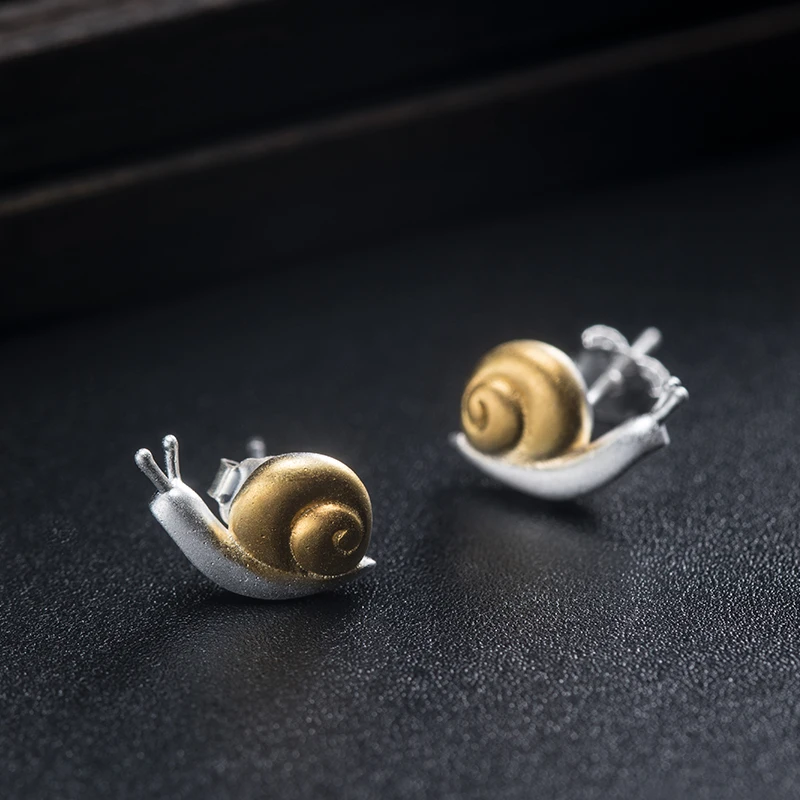 VLA-pendientes de plata de primera ley con forma de caracol para mujer, aretes pequeños, plata esterlina 925, diseño Animal, Simple, regalo de cumpleaños, 2021