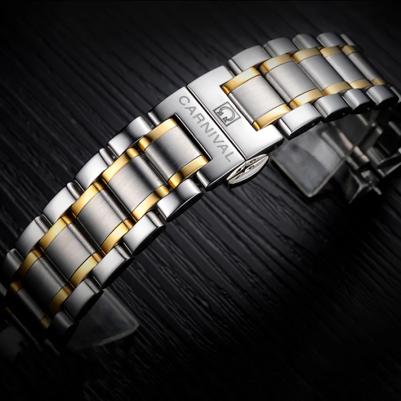 CARNIVAL Men's Watches Top brand luxury Multifunction Automatic Watch Men All steel Waterproof Mechanical Business Sport Watches