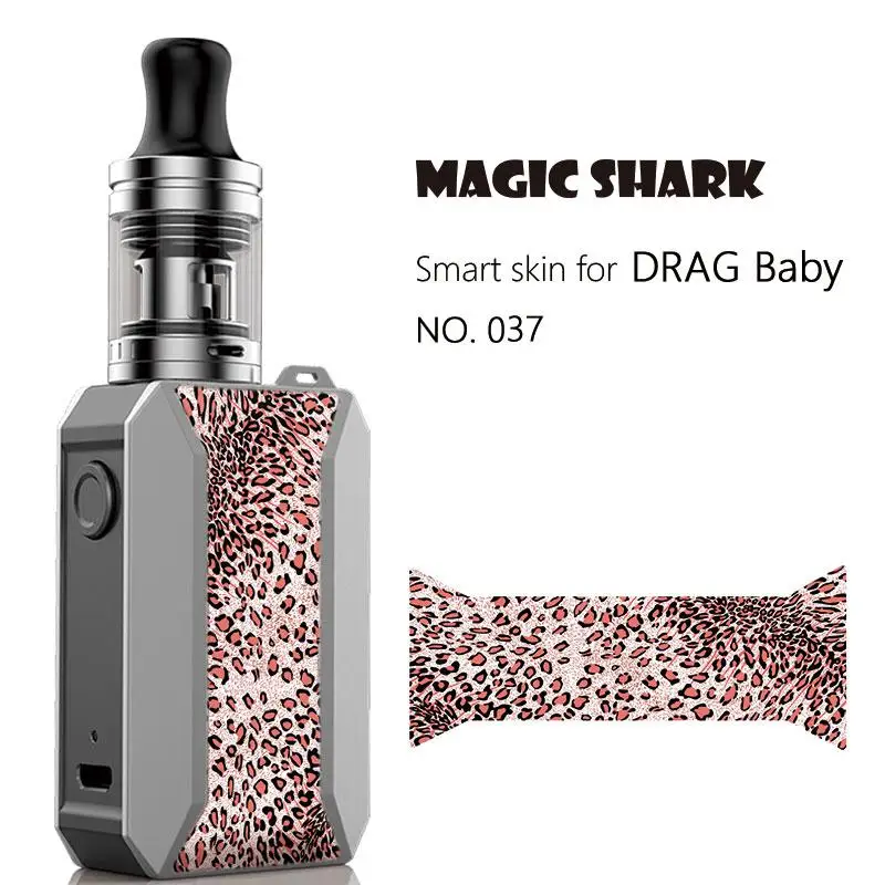 Magic Shark леопардовый чехол с рисунком черепа, наклейка, пленка для Voopoo Drag Baby, комплект из трех предметов, не выцветает 032-041 - Цвет: 037