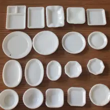 

18Pcs Dollhouse Trays Plates Miniature Dishes Kitchen Tableware Decor Toy gift for Girls For Dollhouse Accessories Food Dishes