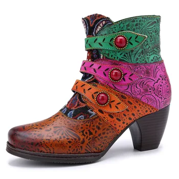 

2019 handmade leather buckle women's boots