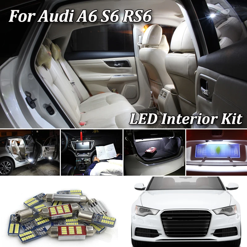 Идеальные белые светодиодные с Canbus лампы для Audi A6 S6 RS6 C5 C6 C7 светодиодный светильник для внутреннего освещения, купольная карта, верхний светильник(1994