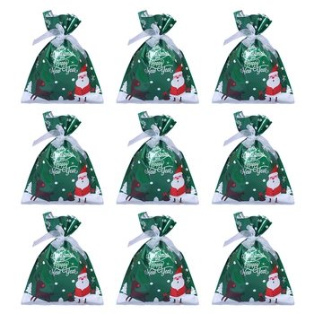 

1 Set Christmas Candy Boxes Drawstring Gift Bags Candy Pouches for Kids (Green)