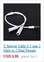 Y Splitter Cable 3.5 mm 1 Male to 2 Dual Female Audio Cable For Earphone Headset Headphone MP3 MP4 Stereo Plug Adapter Jack phone to hdmi converter