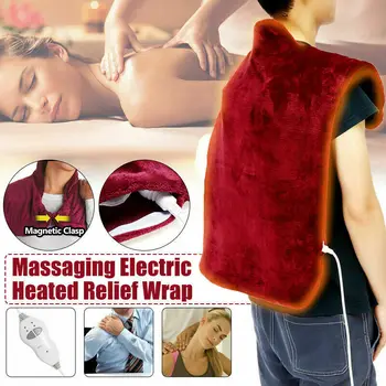 

Flannel Health Relief Wrap Neck Shoulder Back Heat Pad Therapy Muscles Pain Relief Pad Massaging Heat Wrap Household Massager
