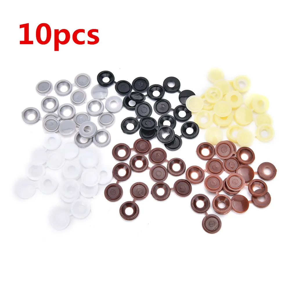 10 Pcs Car White Hinged Cover Cap Number Plate Fitting Fixing Self