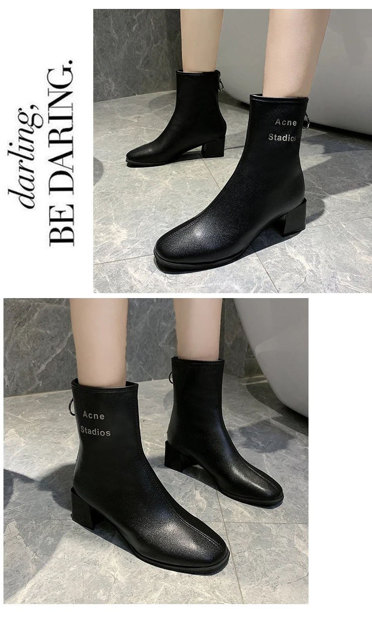 Bootee/Женская обувь г. Женские ботинки до середины икры ботильоны на низком каблуке с круглым носком роскошные дизайнерские женские ботинки на шнуровке, высокий каблук