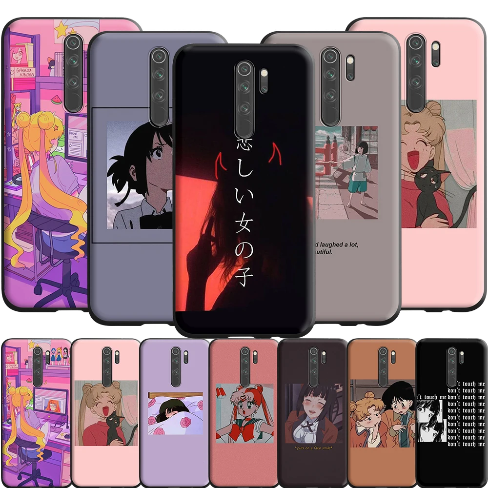 Силиконовый чехол Harajuku Sailor Moon Girl для Xiaomi Redmi Note 9 9S Max 5 6 7 7A 8 8A 8T 9A 9C K20 K30 Pro|Бамперы| |