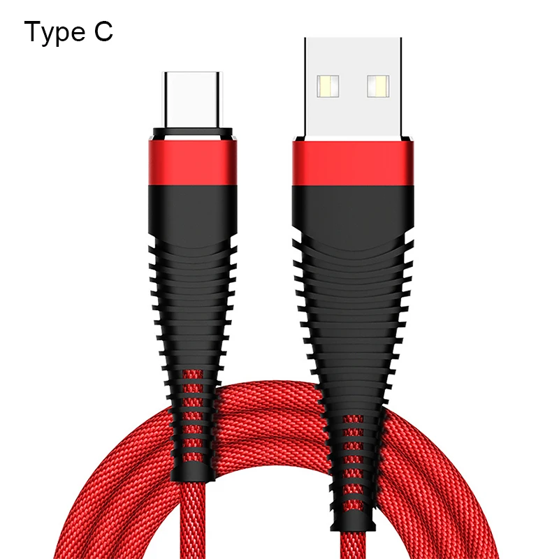 For Type C Red Кабель type-C 1 м кабель для быстрой зарядки для Xiaomi Redmi Note 7 8 Pro USB Micro Android мобильный телефон зарядное устройство кабель для samsung S7 - Цвет: For Type C Red