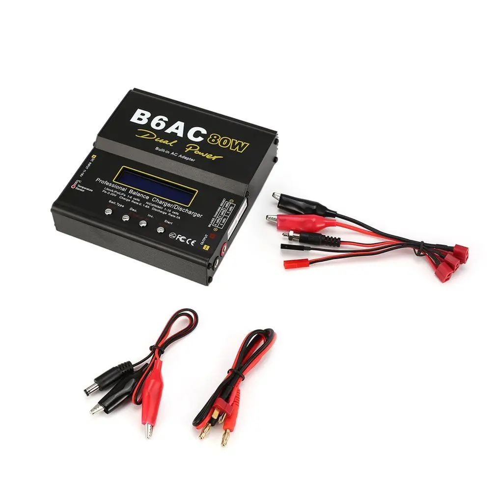 B6AC 80 Вт 6A Lipo NiMh Li Ion Ni Cd AC/DC RC зарядное устройство 10 Dis для автомобиля вертолет Дрон