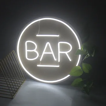 

Waterproof Custom Neon Sign Light Bar 3D Led Flex Transparent Acrylicr Board Party Background Decor Wedding Yellow Bar