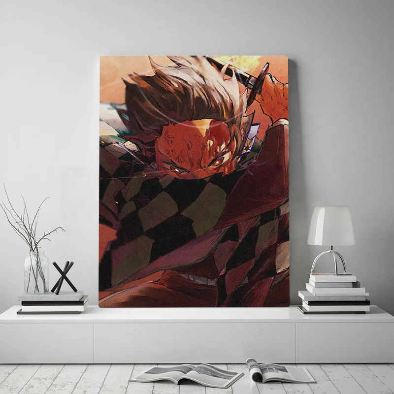 Tanjiro Kamado Kimetsu no Yaiba Настенный декор на холсте плакатный принт для гостиной декоративная картина для спальни