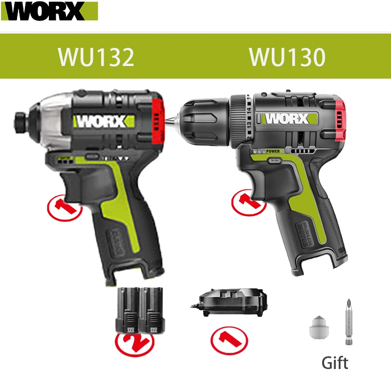  12v Brushless Motor Cordless Impact Screwdriver WU132 140Nm .