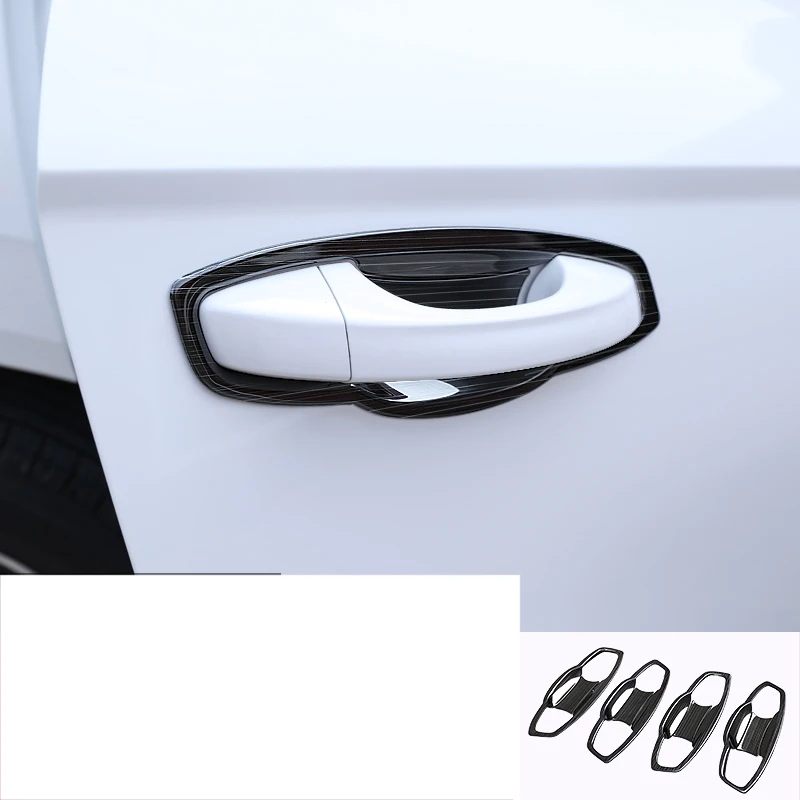 Lsrtw2017 нержавеющая сталь двери автомобиля чаши Панель Планки для Skoda Kodiaq Karoq Gt интерьер молдинги аксессуары - Название цвета: karoq drawing black