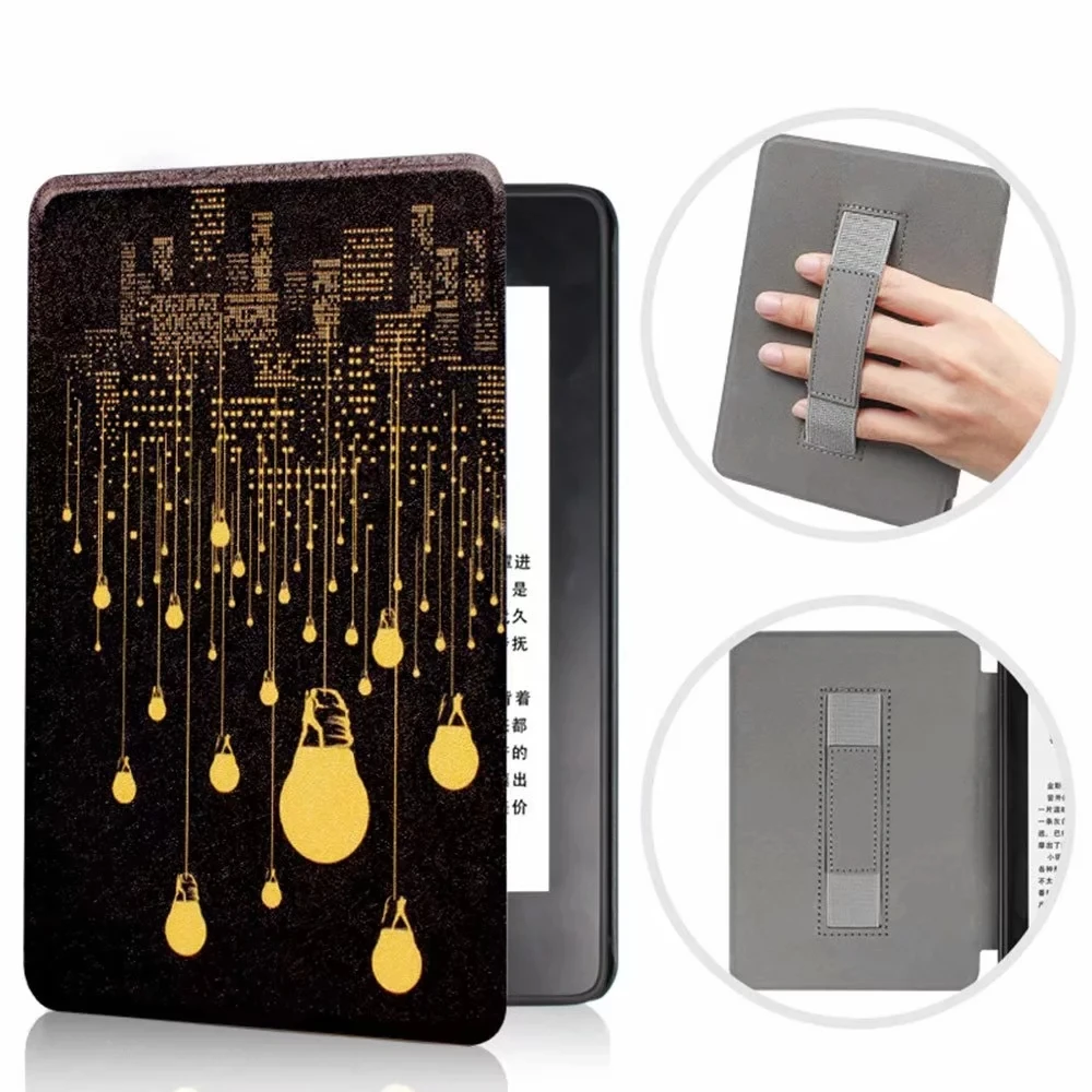 Wanjia lights Смарт-чехол для запястья, новинка, Kindle ", Магнитный флип-чехол на руку для Kindle 10 поколения, 6,0 дюймов+ пленка+ стилус - Цвет: Wanjia lights