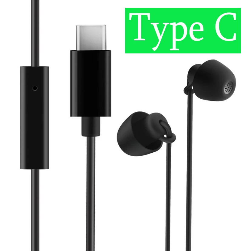 

For Samsung s10 Plus Ear Earphone Soft For Honor 9 Headset Sleep Earphone with Mic Earbuds USB Type C / 3.5 mm In Ear Earphone