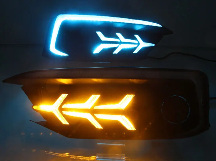Комплект из 2 предметов на каждый день, 3 цвета СВЕТОДИОДНЫЙ дневной светильник для Honda Civic 2019 с желтым сигналом поворота лампа Функция