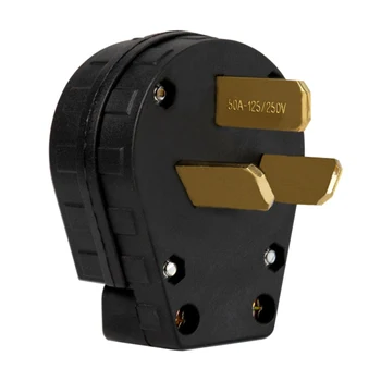 

NEMA 10-50P Grounding Locking Plug, 50A 250V AC, 3 Pin Male Self-wiring Plug