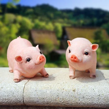 

Cute Resin Pigs Simulated Miniature Fake Garden Animal Fairy Garden Cottage Craft For Home Decoration