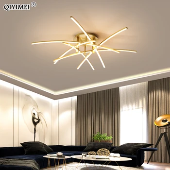 

1 New Modern Led Chandelier For Living Room Bedroom Study Room White Gold Painted Chandelier Lighting Lamp Indoor Fixtures dero