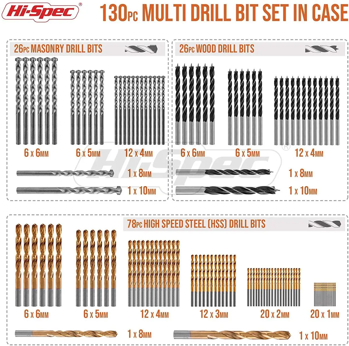 Kit Brocas HSS 29 Peças Lichamp - Revestimento Titânio De 1/40 A 1/5 Cm