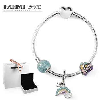 

2020 100% 925 Sterling Silver 1:1 Fantasy Magic Time Bracelet Snake Bone Chain DIY Beaded Bracelet New Set Set D191691