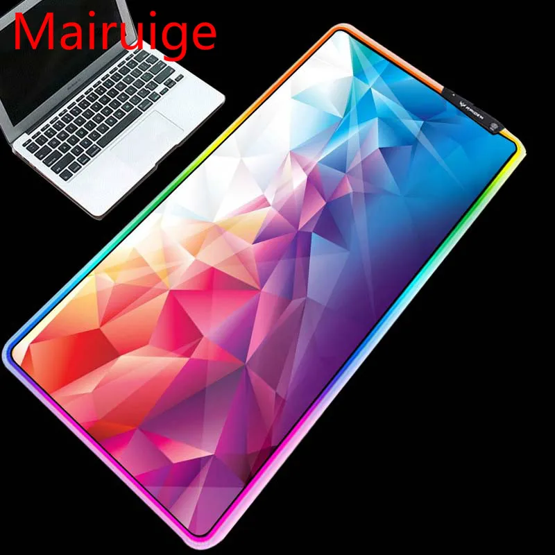Большой RGB-коврик для мыши Mairuige цветной геометрический художественный узор