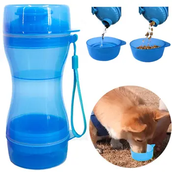 

2 in 1 Portable Pet Dog Water Bottle Food Container For Small Large Dogs Travel Drinking Bowl Outdoor Pet Water Dispenser Feeder