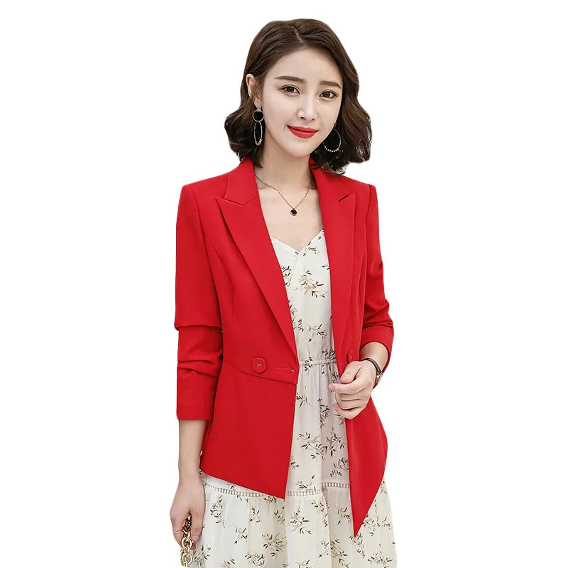 

Office red small suit jacket female New temperament Korean Slim slim long-sleeved blazer 2019 women's suit business jacket