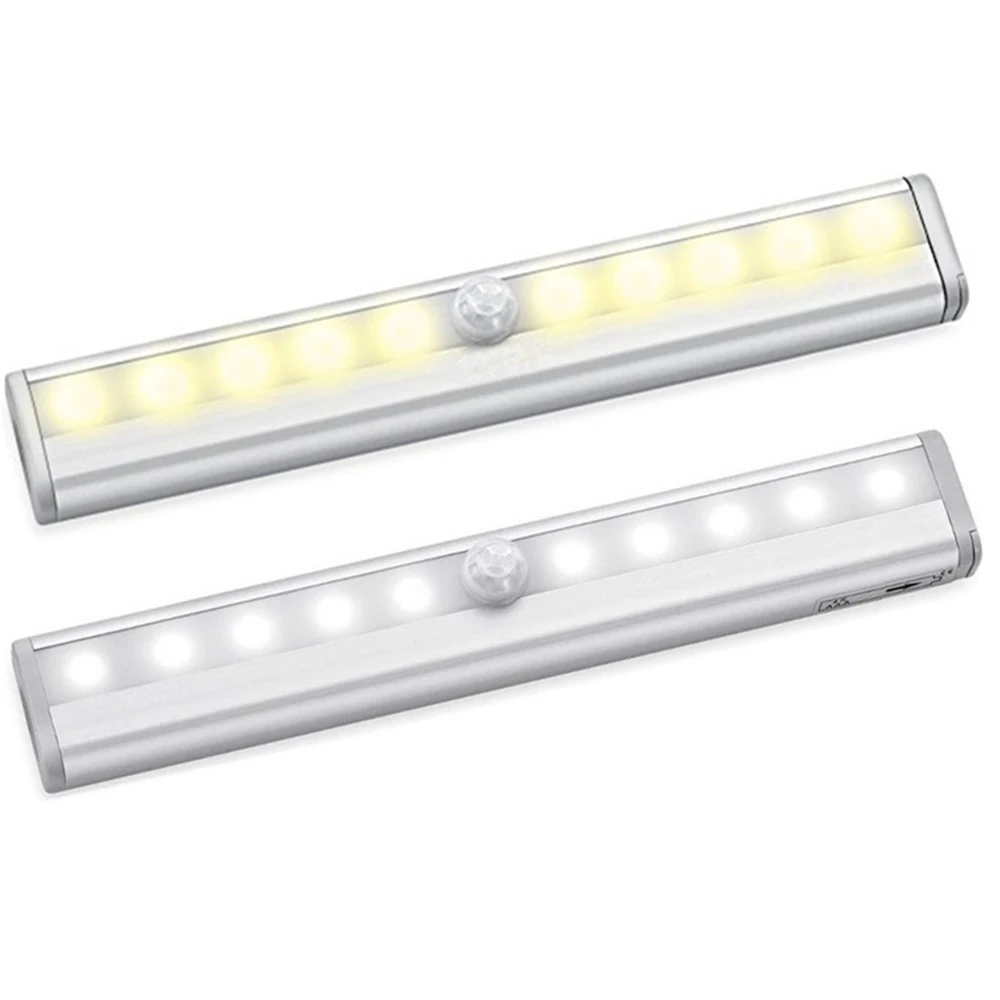 Wireless LED Under Cabinet Light PIR Motion Sensor Closet Lamp 10LEDs for Wardrobe Cupboard Kitchen Lighting Led Night Light 11