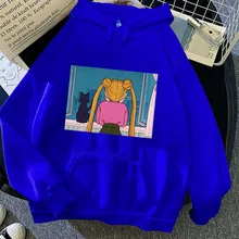 

Anime Cartoon Harajuku Sailor Moon Hoodies Harajuku Drawstring Long Sleeve Hooded Pullover Tops Creative Streetwear Sweatshirt