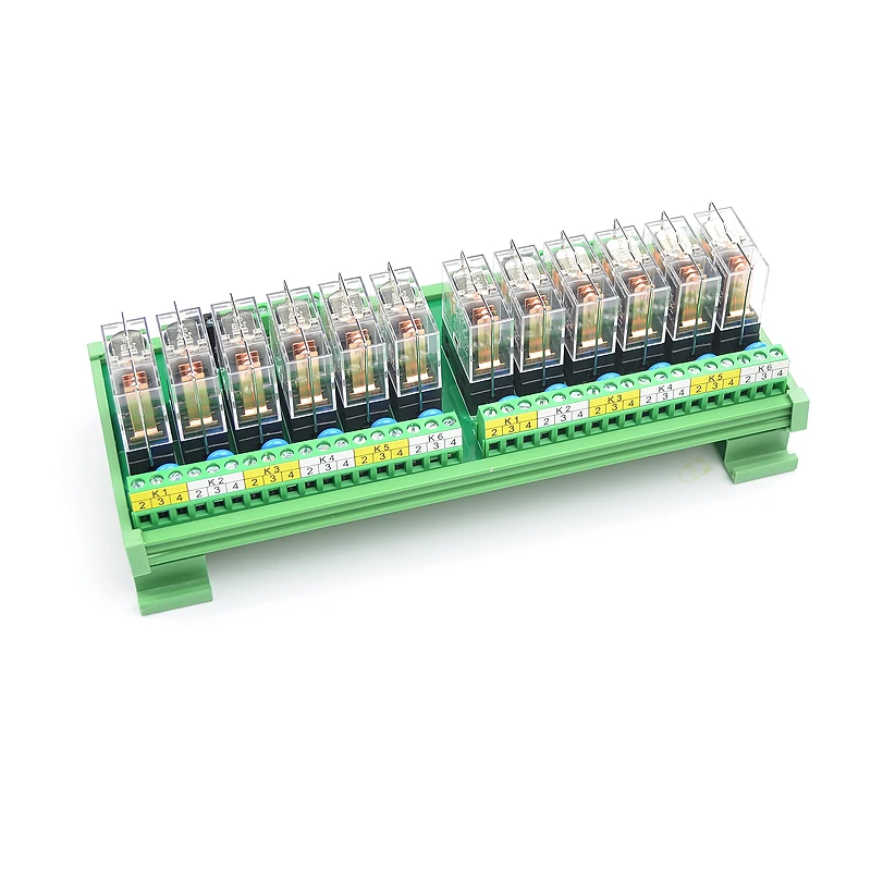 Módulo de Interface de Relé de Potência no + nc 1 com Omron Canais Rail Mount 16a 1 G2r-1-e Dc12v - 24v Relé Pnp Npn Compatível 12 Din 6 12 canais Módulo de Interface de Relé
