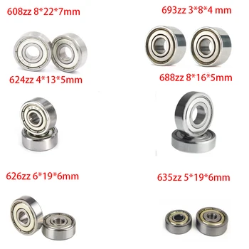 

10PCS ABEC-7 Flange Ball Bearing 693/608/623/624/625/ 635/626/688zz 3D Printers Parts Deep Groove Flanged Pulley Wheel