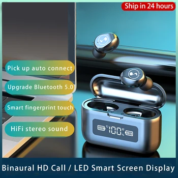 

TWS Bluetooth 5.0 Earphone Touch Earphones Wireless LED Headphones F9 Earbuds Sports 8D Stereo Bass Headset 2000 mAh