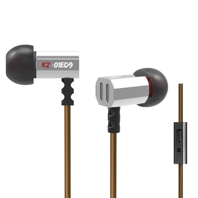 silver MIC CCA KZ ED9 наушники-вкладыши гарнитура супер чаша тюнинг наушники с насадками в ухо Мониторы Hifi наушники с микрофоном прозрачный - Цвет: silver MIC